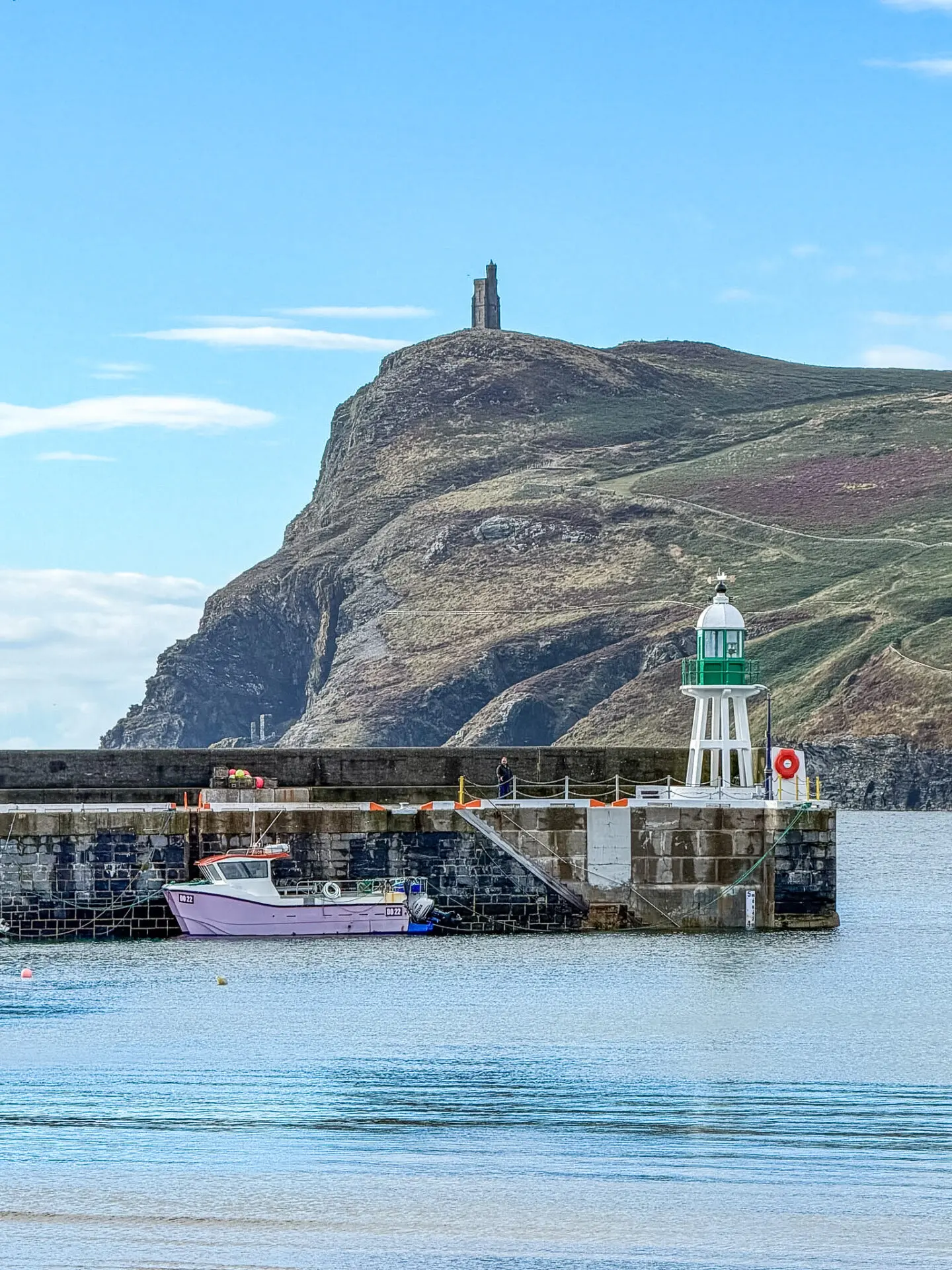 Views from Port Erin of Milner's Tower, Isle of Man