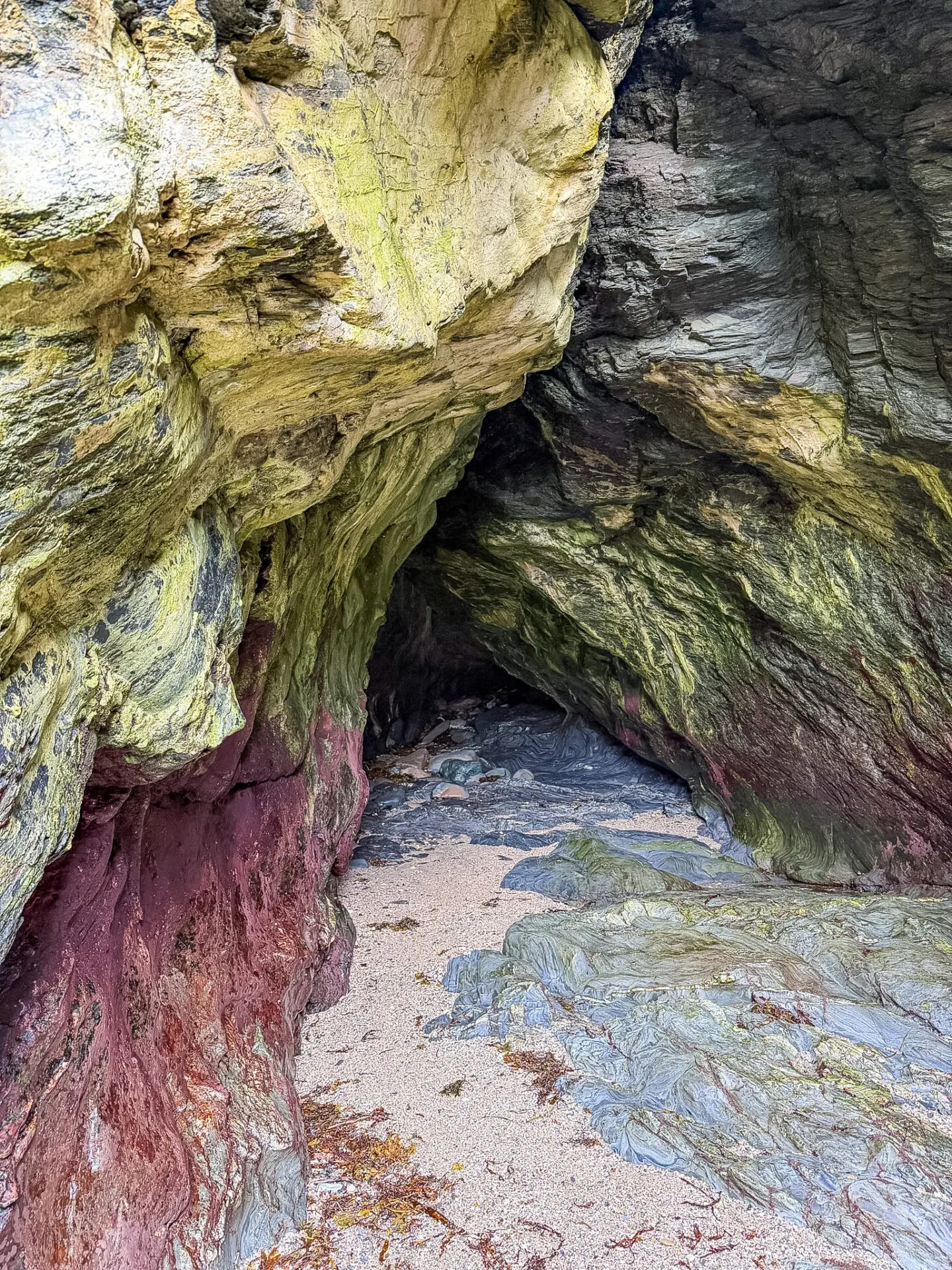 Inside sea cave, Niarbyl Beach, Isle of Man